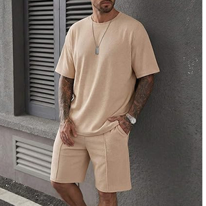 Mens Casual Streetwear <b>Set</b> Manufacturer 2 Piece Cotton Cargo Shorts Summer OEM ODM Bulk Supply - Product Image 2