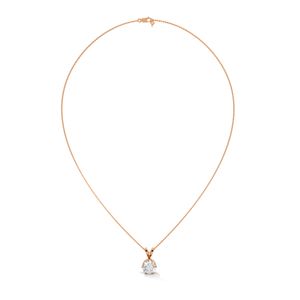 Collier pendentif en or rose avec diamant solitaire de laboratoire, bijoux raffinés pour une collection personnelle élégante et des cadeaux - Product Image 5
