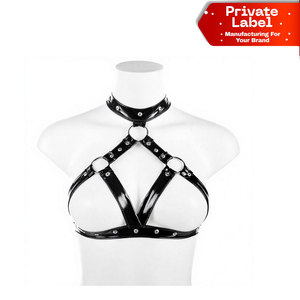 Custom Private Label Women Leather Bra Top Adjustable Buckle Sexy Clubwear Bulk OEM Factory Custom Sizing Women Leather Bra - Product Image 1