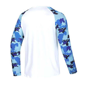 T-shirt à manches longues pour homme, col rond, manches raglan, coton/fibre de bambou, séchage rapide et respirant, coupe classique - Product Image 3