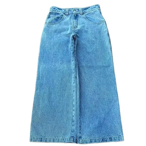 Jean ample personnalisé pour homme, coupe large, en denim respirant, style décontracté, avec logo brodé, streetwear - Product Image 1