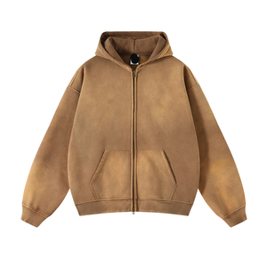 Sudadera con Capucha Casual Personalizada, Lavado Ácido, Oversize, Felpa de Algodón Grueso, Estilo Vintage Desgastado, OEM, para Hombre y Mujer - Product Image 1