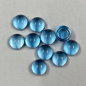 El mejor distribuidor, 6mm, Topacio Azul suizo Natural, cabujones redondos con parte posterior plana, piedras preciosas semipreciosas sueltas para la fabricación de joyas, costo de fábrica - Product Image 2