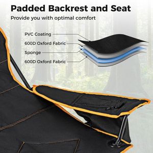 Sedia da Campeggio Pieghevole Portatile con Poggiapiedi e Borsa per il Trasporto - Product Image 5