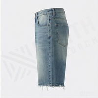 Shorts en jean baggy délavés vintage de haute qualité pour hommes, style streetwear tendance