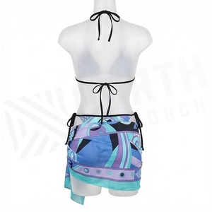 Ensemble bikini 2 pièces NORTH APPROACH pour femme, haut dos nu, bas à nouer sur les côtés, imprimé géométrique, maillot de bain à séchage rapide - Product Image 2