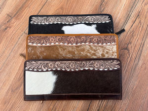 Estuche de joyería de viaje de cuero mecanizado a mano, cabello occidental en piel de vaca, caja de almacenamiento de joyería plana de punto Buck occidental clásico - Product Image 3