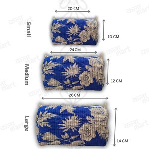 Trousse de Toilette Matelassée 100% Coton Pliable Multifonction Écologique Durable – Lot de 3 - Product Image 2