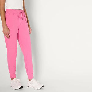 Pantalon de jogging taille haute pour femme avec cordon de serrage, bas élastiqués, ceinture intégrée, coupe fuselée, respirant, en coton et élasthanne - Product Image 2