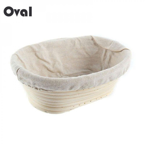 Cesta ovalada de ratán natural para fermentación de masa de pan artesanal, para hornear y suministros de panadería - Product Image 4