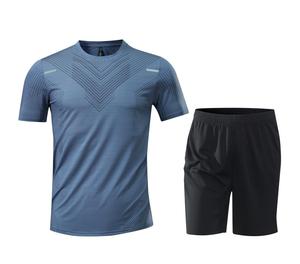 Ensemble T-shirt et short réfléchissant unisexe respirant à séchage rapide avec taille élastique pour homme – Collection été - Product Image 2
