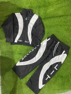 Custom 100% Polyester Heavyweight Tracksuit Men's <b>Patchwork</b> Waterproof Windbreaker <b>Jacket</b> Pants Set Unisex Embroidered Hooded - Product Image 3