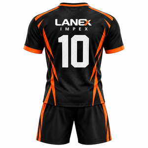 Ensemble d'uniformes de football en gros, maillots et shorts personnalisés imprimés, vêtements d'équipe légers et à séchage rapide pour l'entraînement et le sport - Product Image 3