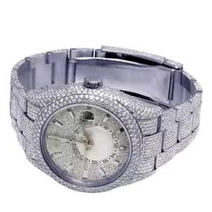 Reloj Mecánico de Lujo de Edición Limitada, Bicolor, 41 mm, Totalmente Cubierto de Diamantes Moissanite, Hecho a Mano, Estilo Hip Hop - Product Image 2