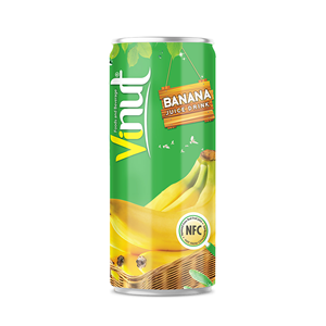 Bebida de jugo de plátano enlatada de 250 ml, MOQ bajo, muestra gratuita, bebida de jugo de fruta natural, bebida OEM en Vietnam, ISO, HALAL, BRC - Product Image 1