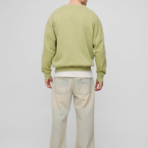 Sweat-shirt pour homme, couleur unie, décontracté, style hip-hop, streetwear, manches longues, col rond, en molleton 100% coton, écologique, séchage rapide, respirant - Product Image 3