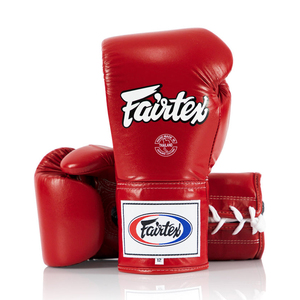 Guantes de Sparring Fairtex Profesionales de Cuero Rojo Personalizados con Cordones, Agarre Ergonómico, Logotipo OEM, Guantes Unisex para Competición con Logotipo Personalizado - Product Image 1