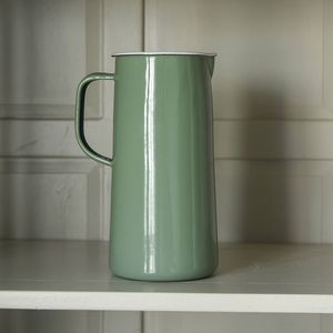Pichet en émail rouge avec poignée, grande capacité, design minimaliste, vaisselle pour la maison - Product Image 5
