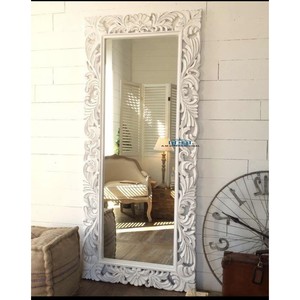 Wholesale Acacia Wood Wall <b>Mirror</b> with Carved Design - Product Image 5