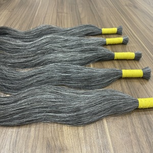 Ready To Ship Raw Hair Bundles Grey Bulk Hair 100% Natural Hair No Mixed No Tangle Vietnamese Wholesale Factory - Product Image 3