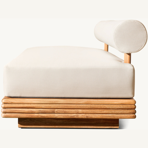 Sofá de madera de teca, cómodo sofá para sentarse en la sala de estar con espuma suave y duradera para que dos personas se sienten encima. - Product Image 3