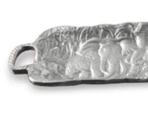 Hot Sale Silver Rectangular Serving Tray With <b>Elephant</b> Motif Perfect for Displaying Snacks and Enhancing Home Decor - Product Image 4