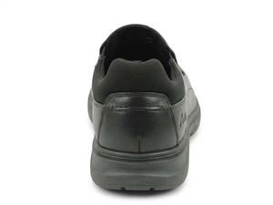 Men's Black Leather Slip-On Loafers Round Toe <b>Cushioned</b> EVA Midsole Rubber Outsole Office Career All Seasons - Product Image 3
