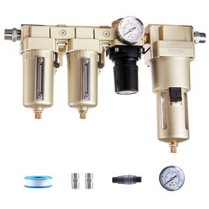 Sistema di Essiccazione Aria Compressa Industriale 3 Stadi con Filtro Regolatore 1/2'' NPT e Micro Filtri da 25 m, 5 m, 0,3 m - Product Image 1