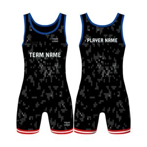 Custom Stretch <b>Wrestling</b> <b>Singlet</b> for Men Sleeveless One-Piece Uniform with Front Logo OEM/ODM Service - Product Image 1