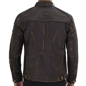 Veste en cuir pour homme de motard, modèle 2026, prix abordable, en cuir pleine fleur, respirante et de bonne qualité - Product Image 3