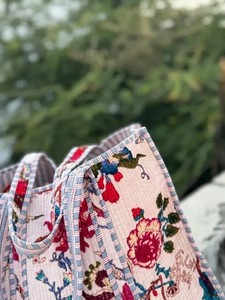 Handcrafted Quilted Tiger Print Tote <b>Bag</b>, Large Velvet Carryall, <b>Boho</b> Shopper Shoulder <b>Bag</b> - Product Image 3