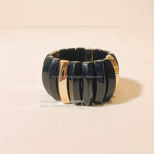 Pulsera de resina superventas con piedra moissanita, diseño moderno, pulido brillante para regalos, fiestas, accesorios de joyería de moda - Product Image 3