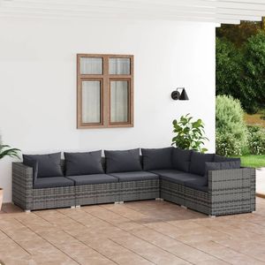 Ensemble de salon de jardin en acier thermolaqué et rotin PE gris – Catégorie de produits en plastique - Product Image 1