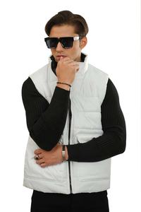 Vestes sans manches matelassées pour hommes, style mode personnalisé, hiver, décontracté, col montant, matelassées, sans manches - Product Image 4