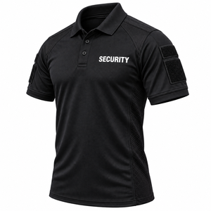 Polo de sécurité pour hommes en gros, à manches courtes, respirant, uniforme de travail, chemise personnalisée pour agents de sécurité masculins - Product Image 5