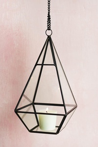 Hexagonal Based <b>Glass</b> and Metal Candle Holder Hot Selling New Design Trendy Fancy Candle Vessel - Product Image 2
