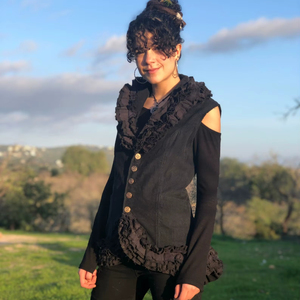 Festival Ready Steampunk Vest with Buttoned Lacing and Bohemian Design for Cosplay and Costume Looks - Product Image 1