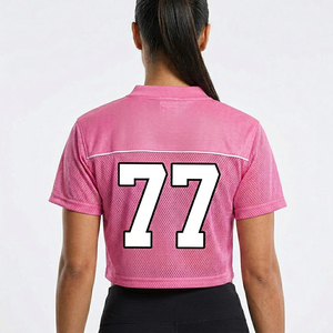 Camiseta Deportiva de Fútbol de Malla para Mujer, Top Corto Premium de Fútbol Americano, Jersey de Fútbol Americano con Cuello en V de Malla - Product Image 2