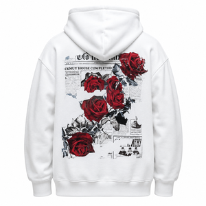 Sweat-shirt à capuche blanc pour homme, coupe classique, en coton French Terry, avec logo imprimé sur le devant, design personnalisé, vêtement décontracté pour l'automne - Product Image 6