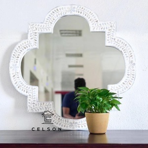 Premium Wooden Decorative <b>Mirror</b> Sleek <b>Octagonal</b> Frame Elegant Statement Piece for Modern Home Styling - Product Image 5