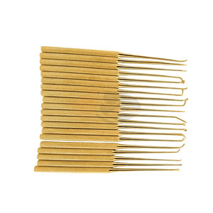 Ensemble de micro-dissecteurs 20 pièces, instruments de neurochirurgie plaqués or, kit de dissection chirurgicale de précision professionnel pour le cerveau - Product Image 5