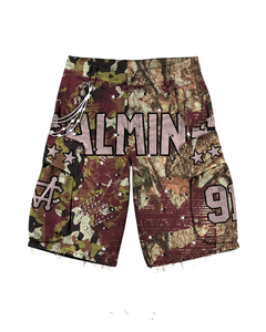 Relicstar - Pantalones Cortos Vaqueros Personalizados con Pedrería para Hombre, Estampado en Serigrafía, Estilo Vintage, 100% Algodón - Product Image 2