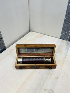 Telescopio de Latón Hecho a Mano Royal Caribbean Explorer of the Seas con Caja Redonda de Madera por OLD WORLD para ARTESANÍAS - Product Image 2