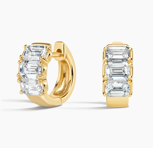 <b>Hoops</b> Earrings Diamond Earrings Gold and <b>Silver</b> Earrings Lab Grown Diamonds Earrings <b>Hoops</b> Fine Jewelry for Women - Product Image 1