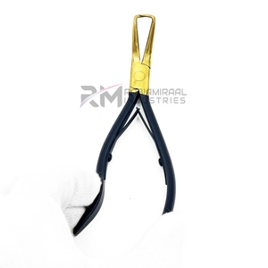 Pinza para extensiones de cabello de alta calidad con punta de oro de 24k y mango con recubrimiento de polvo negro, producto personalizado. - Product Image 6