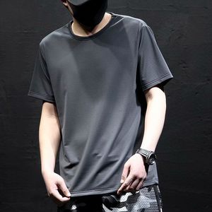 T-shirt pour homme à manches courtes, col rond, coupe régulière, taille plus, été, respirant, séchage rapide, avec logo imprimé personnalisé sur le devant, 100% coton - Product Image 5
