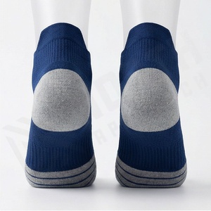 Blue Ankle Socks Breathable Polyester Spandex Running Sports Socks for Adults Summer Wear - Product Image 2