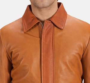 Chaqueta de Cuero Genuino para Hombre, Estilo Clásico de Motero con Cierre de Cremallera para Uso Casual y al Aire Libre - Product Image 6