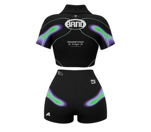 Ensemble short et veste de sport tricotée respirante TAHAD pour femme 2026, style décontracté, au-dessus du genou, idéal pour l'été - Product Image 5