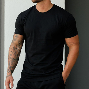 T-shirts pour hommes en polyester/coton tricoté surdimensionnés de style streetwear personnalisé avec impression de logo personnalisé et vêtements de marque - Product Image 3